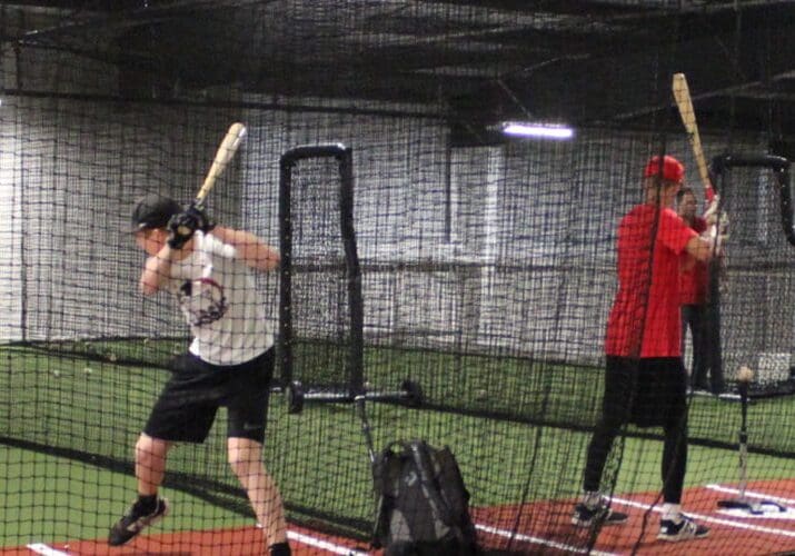 Boys taking batting practice